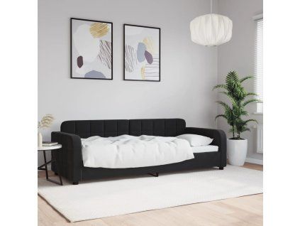 vidaXL Denná posteľ čierna 80x200 cm zamat