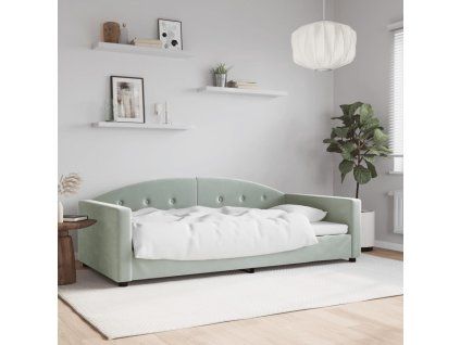 VidaXL Denná posteľ bledosivá 100x200 cm zamat