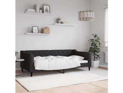 vidaXL Denná posteľ čierna 90x190 cm látka