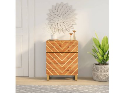 vidaXL Bočná skrinka hnedo-čierna 60x33,5x75 cm masívne mango