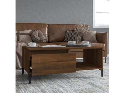 vidaXL Konferenčný stolík hnedý dub 90x50x36,5 cm spracované drevo