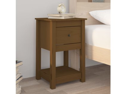 vidaXL Nočný stolík medovohnedý 40x35x61,5 cm masívne borovicové drevo
