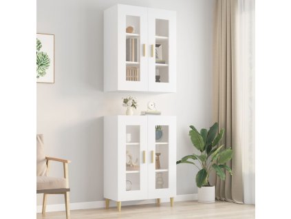 vidaXL Závesná nástenná skrinka biela 69,5x34x90 cm