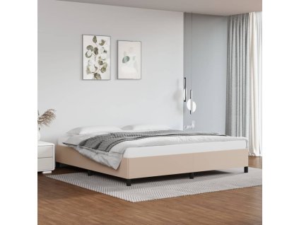 vidaXL Posteľný rám kapučínový 200x200 cm umelá koža