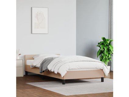 vidaXL Posteľný rám s čelom kapučínový 80x200 cm umelá koža