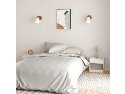 vidaXL Nočné stolíky 2 ks biele 40x31x40 cm borovicový masív