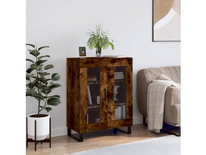 vidaXL Komoda dymový dub 69,5x34x90 cm kompozitné drevo