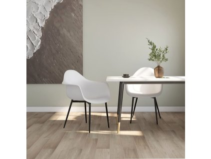 vidaXL Jedálenské stoličky 2 ks, biele, PP