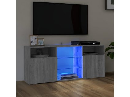 vidaXL TV skrinka s LED svetlami sivá sonoma 120x30x50 cm