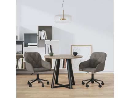 vidaXL Otočné jedálenské stoličky 2 ks tmavosivé zamatové