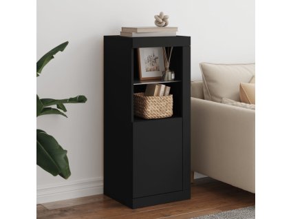 vidaXL Komoda s LED svetlami čierna 41x37x100 cm