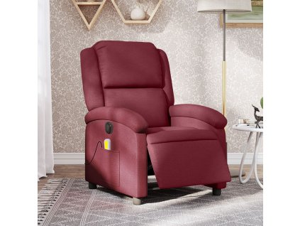 vidaXL Elektrické sklápacie masážne kreslo vínové látka