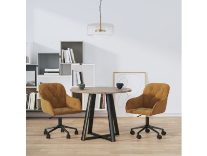 vidaXL Otočné jedálenské stoličky 2 ks hnedé zamatové