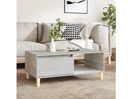 vidaXL Konferenčný stolík betónový sivý 90x50x36,5 cm spracované drevo