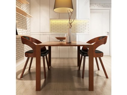 vidaXL Jedálenské stoličky 2 ks hnedé umelá koža