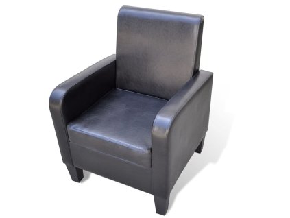 vidaXL Kreslo, čierne, umelá koža