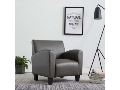 vidaXL Kreslo, sivé, umelá koža