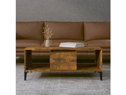 vidaXL Konferenčný stolík dymový dub 90x50x36,5 cm spracované drevo