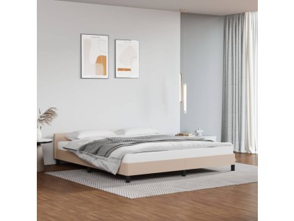 vidaXL Posteľný rám s čelom bez matraca kapučínový 160x200 cm
