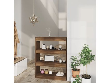 vidaXL Knižnica/rozdeľovač hnedý dub 80x30x103 cm spracované drevo