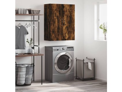 vidaXL Nástenná skrinka dymový dub 69,5x34x90 cm kompozitné drevo