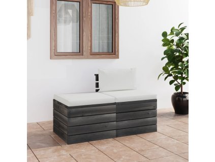 vidaXL 2-dielna záhradná sedacia súprava z paliet s podložkami masívna borovica