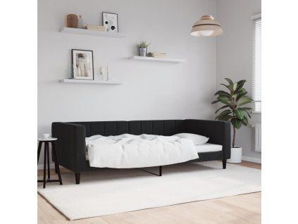 vidaXL Denná posteľ čierna 90x200 cm zamat