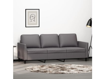 vidaXL 3-miestna pohovka sivá 180 cm umelá koža