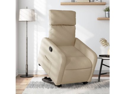 vidaXL Zdvíhacie a sklápacie kreslo krémové látka