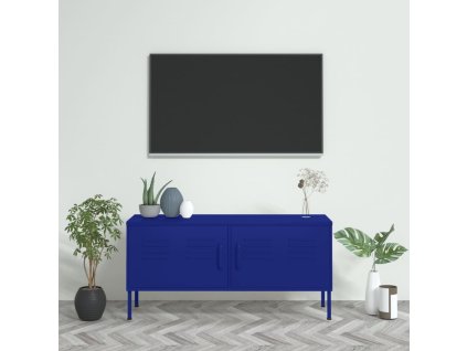 vidaXL TV skrinka námornícka modrá 105x35x50 cm oceľ