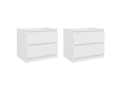 vidaXL Nočné stolíky 2 ks, biele 50x39x43,5 cm, kompozitné drevo