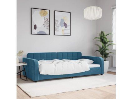 vidaXL Denná posteľ modrá 100x200 cm zamat