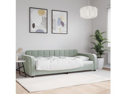 vidaXL Denná posteľ bledosivá 90x200 cm zamat