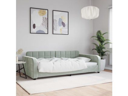 VidaXL Denná posteľ bledosivá 100x200 cm zamat