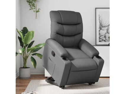 vidaXL Zdvíhacie sklápacie kreslo sivé umelá koža