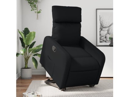 vidaXL Zdvíhacie a sklápacie kreslo čierne umelá koža