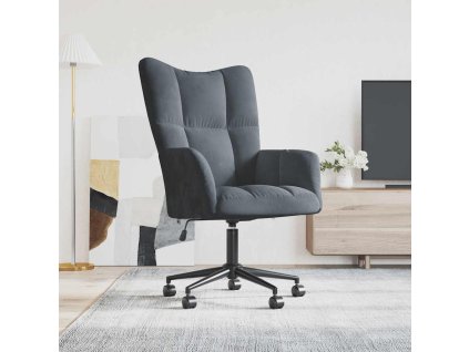 vidaXL Relaxačné kreslo tmavosivé zamat