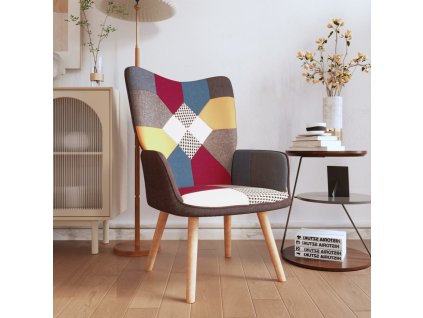 vidaXL Relaxačné kreslo patchwork látka