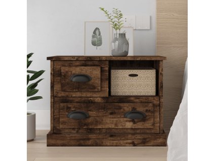 vidaXL Nočný stolík dymový dub 60x39x45 cm