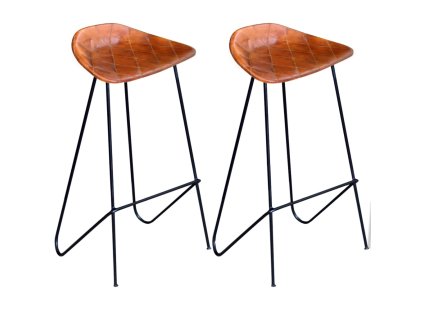 vidaXL Barové stoličky 2 ks, čierno hnedé, pravá koža