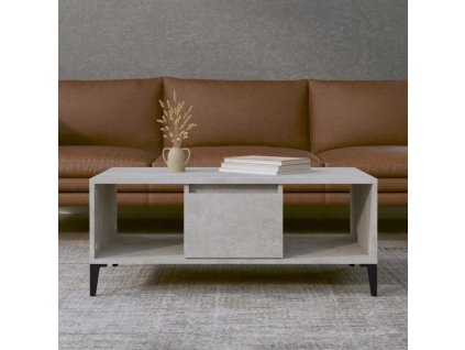 vidaXL Konferenčný stolík betónový sivý 90x50x36,5 cm spracované drevo