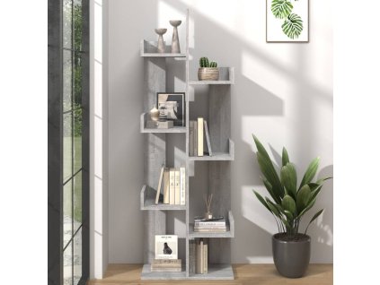 vidaXL Knižnica 48x25,5x140 cm sivý dub sonoma spracované drevo