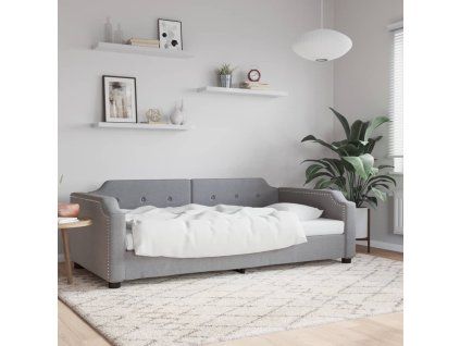 vidaXL Denná posteľ bledosivá 90x190 cm látka