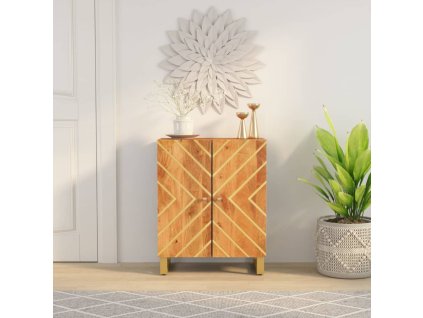 vidaXL Bočná skrinka hnedo-čierna 60x33,5x75 cm masívne mango