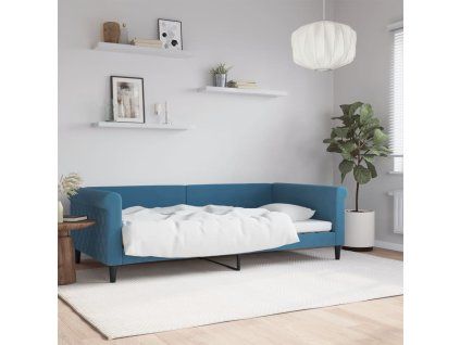 vidaXL Denná posteľ modrá 100x200 cm zamat