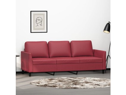 vidaXL 3-miestna pohovka vínovočervená 180 cm umelá koža