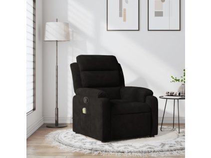 vidaXL Masážne sklápacie kreslo čierne zamatové