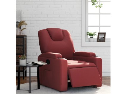 vidaXL Elektrické sklápacie kreslo vínové červené umelá koža