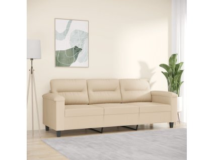 vidaXL 3-miestna pohovka krémová 180 cm mikrovlákno