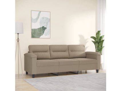 vidaXL 3-miestna pohovka, sivohnedá 180 cm, mikrovlákno